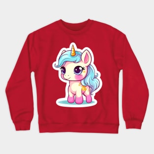 cute Kawaii Unicorn sticker Crewneck Sweatshirt